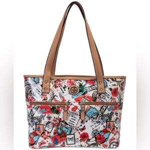 Giani Bernini Tote Bag Postcard Theme Medium New